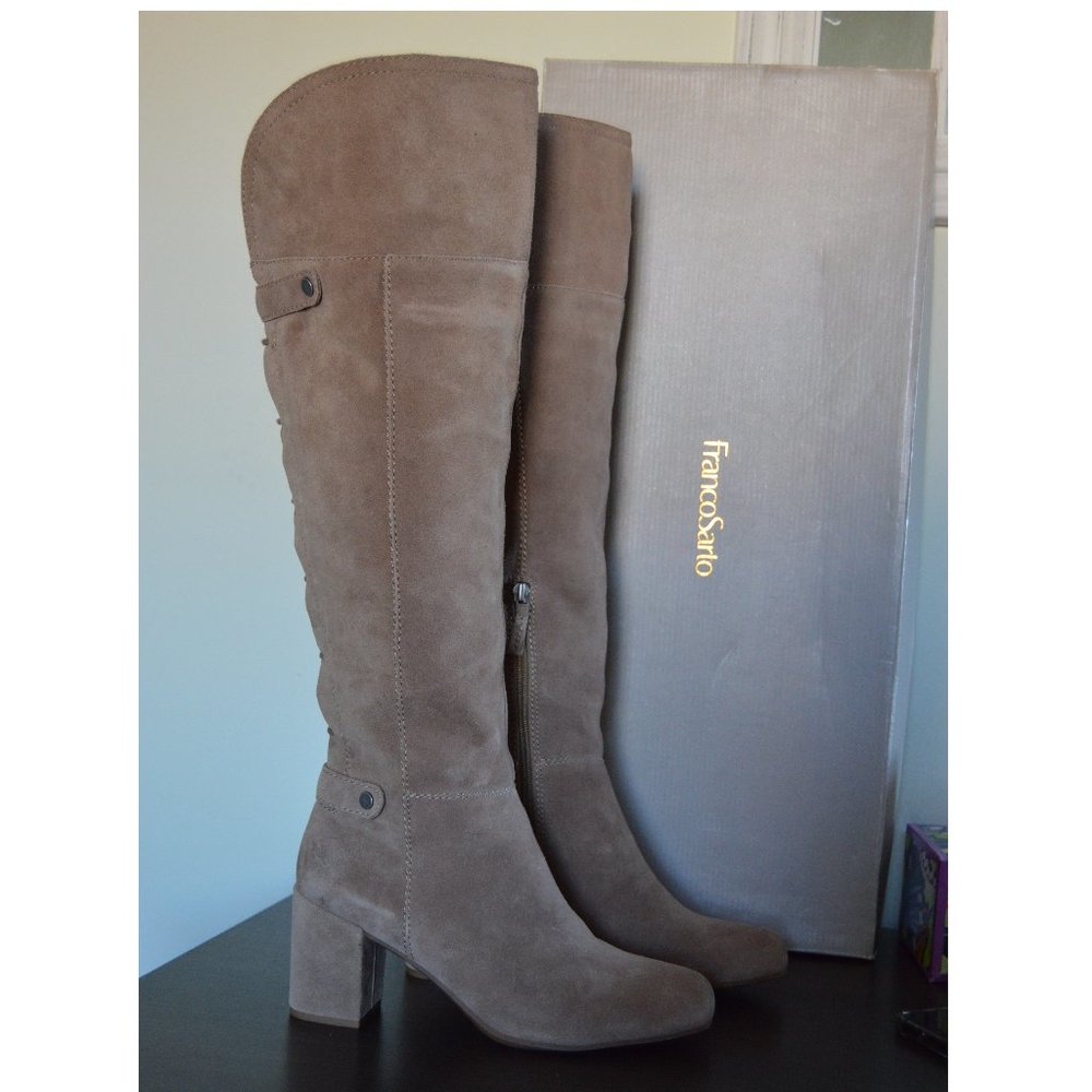 Franco Sarto L-PAVA Taupe Over the knee Suede Size 9.5 Boots